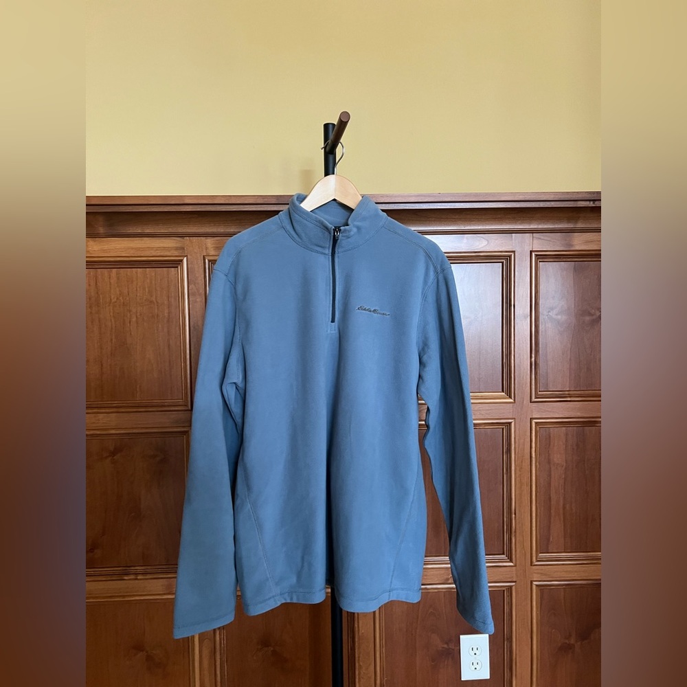 Eddie Bauer Pullover Men’s Fleece 1/4 Zip Light Blue Size LT